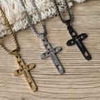 Geometric Hollow Cross Statement Necklace: Emblem Of Devotion & Spiritual Guidance