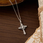 Sparkling Geometric Cross Necklace: A Symbol of Eternal Hope And Divine Protection