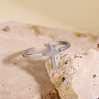 Minimalist Cross Open Ring: A Symbol Of Devout Faith & Spiritual Grace