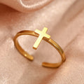 Minimalist Cross Open Ring: A Symbol Of Devout Faith & Spiritual Grace
