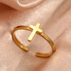 Minimalist Cross Open Ring: A Symbol Of Devout Faith & Spiritual Grace