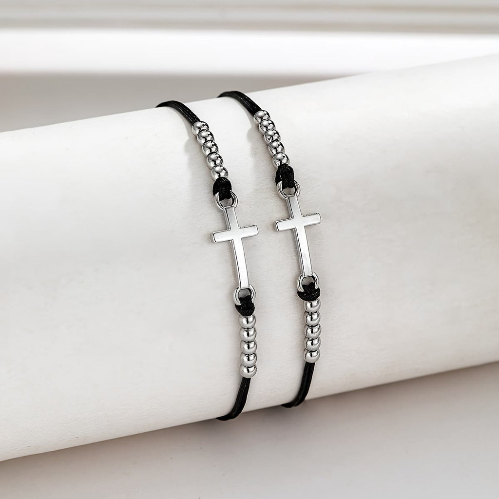 Intricate Cross Beaded Bracelet: Woven with Faith, Grace & Unwavering Love