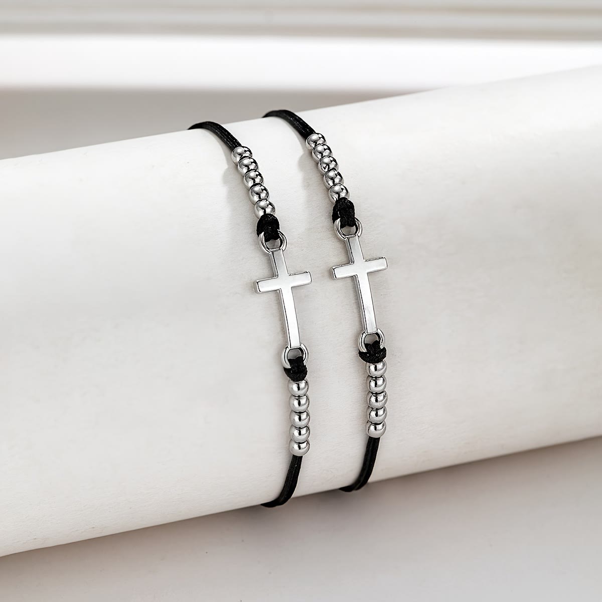 Intricate Cross Beaded Bracelet: Woven with Faith, Grace & Unwavering Love