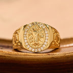 Ornate St. Jude Statement Ring: Emblem of Redemption & Spiritual Protection