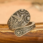 Hummingbird Holy Spirit Adjustable Wrap Ring: Emblem of Divine Grace & Natural Joy