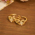 Elegant Heart Cross Open Ring: Emblem Of Devoted Faith & Heavenly Guidance