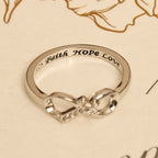 Elegant Infinity Cross Open Ring with Engraving: Emblem of Spiritual Strength & Divine Guidance