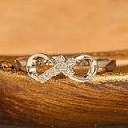 Elegant Infinity Cross Open Ring with Engraving: Emblem of Spiritual Strength & Divine Guidance