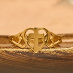 Timeless Heart Cross Adjustable Ring: A Gift Of Grace & Divine Intercession