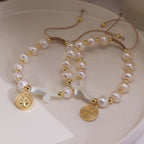 Elegant Saint Benedict Medal Adjustable Glass Bracelet: Spiritual Blessing Jewelry