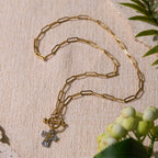 Dual-Tone Textured Cross Chain with OT Clasp: A Token of Divine Connection