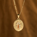 Four Styles Radiant Virgin Mary Oval Medallion Necklace: A Token of Heavenly Blessing