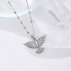 Sparkling Holy Spirit Dove Winged Necklace: Emblem of Divine Guidance
