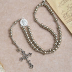 Sacred Silver Tone Magnetic Rosary Bracelet: 2-in-1 Prayer & Bracelet