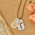 The Lord's Prayer Cross Dog Tag Pendant Necklace: Emblem of Divine Grace & Faith