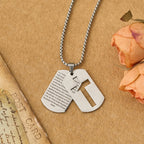 The Lord's Prayer Cross Dog Tag Pendant Necklace: Emblem of Divine Grace & Faith
