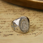 Bold Our Lady Cross Signet Ring: Anchor Your Heart in Marian Faith