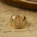 Bold Our Lady Cross Signet Ring: Anchor Your Heart in Marian Faith