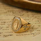 Bold Our Lady Cross Signet Ring: Anchor Your Heart in Marian Faith