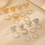 Golden & Silver Marian Cross Ring Set: A Token of Heavenly Devotion