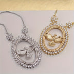 Dove Oval CZ Pendant Necklace: Emblem of Divine Peace & Holy Spirit