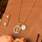 Classic Our Lady & Cross CZ Pendant Set: Emblem of Unwavering Devotion