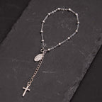 Virgin Mary Medal & Cross Adjustable Simple Casual Bracelet