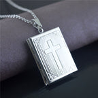Practical Style Openable Bible Shape Pendant Necklace