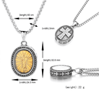 Golden Christ Saint Medal Pendant Titanium Necklace