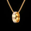 Combination Style Laser Engraving "JESUS" Ring & Chain Necklace