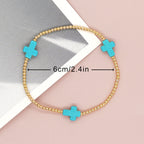 Original Design Turquoise Cross Beads Bracelet