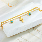 Turquoise Embellished Double Layer Bracelet