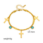 Turquoise Embellished Double Layer Bracelet