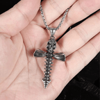Punk Style Skull Crossbones Pendant Necklace