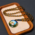 Holy Family Dark Brown Beads Necklace