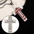 Sport Style Football Pray for Blessings Cross Necklace