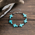 Crucifix Prayer Beaded Turquoise Bracelet
