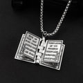 Turnable Holy Bible Pendant Christian Necklace
