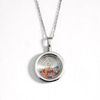 Gold Round Reversible Necklace: Our Lady and St. Benedict