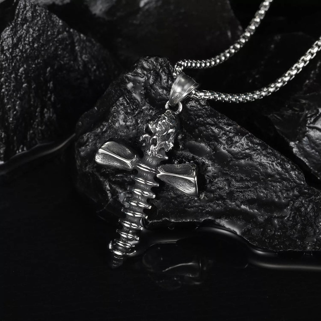 Punk Style Skull Crossbones Pendant Necklace