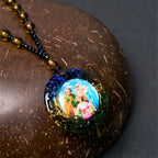 Holy Family Dark Brown Beads Necklace