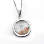 Gold Round Reversible Necklace: Our Lady and St. Benedict
