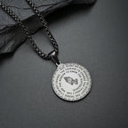 Praying Hands Round Plaque Necklace