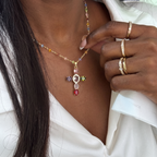 Bible 12 Gemstones Cross Pendant Necklace