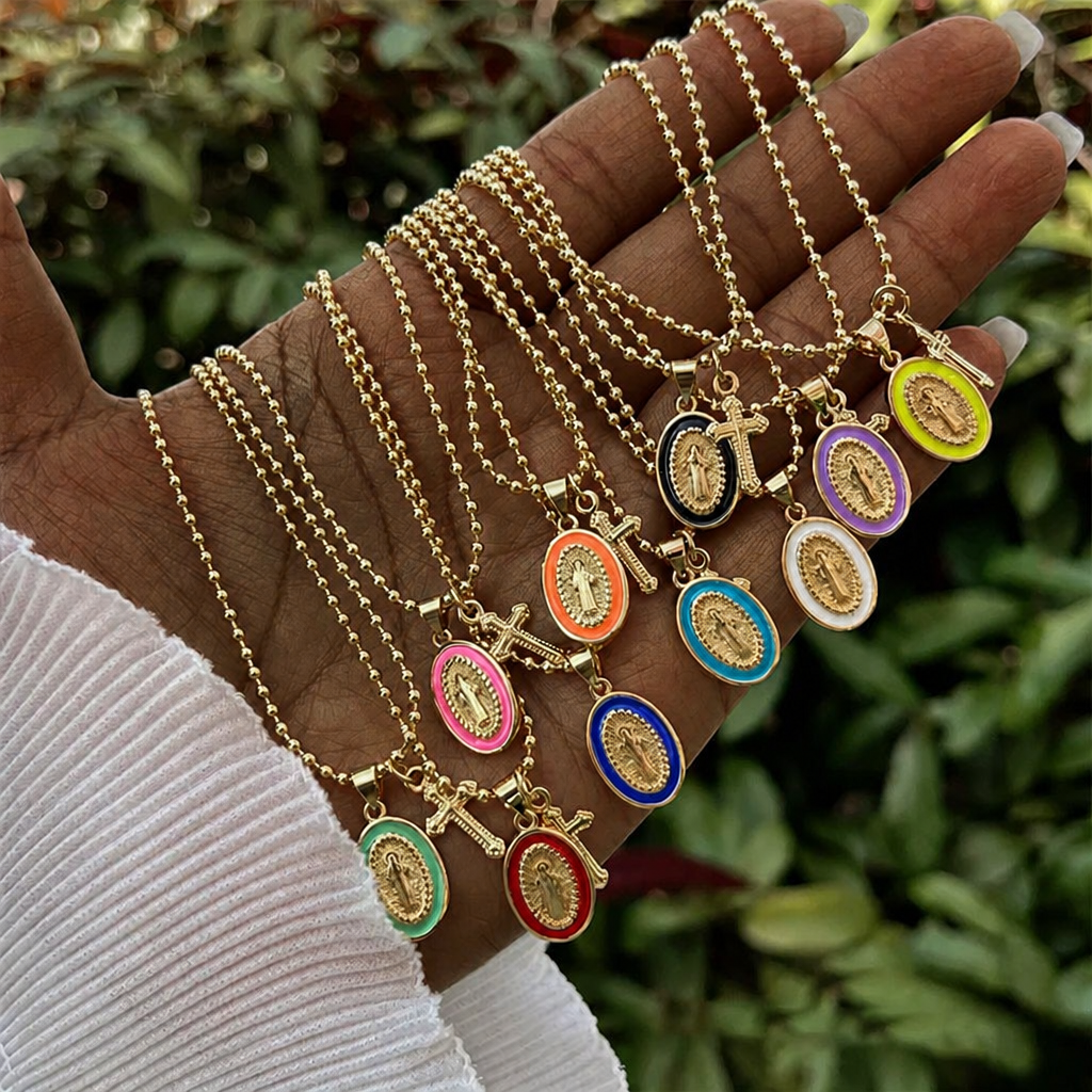 Dual-Faith Our Lady & Cross Necklace: Steady Companion for Daily Belief