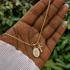 Dual-Faith Our Lady & Cross Necklace: Steady Companion for Daily Belief