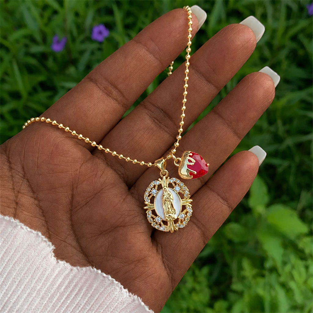 Our Lady & Sacred Heart Necklace in 6 Styles: Elegant Faith-Infused Jewelry