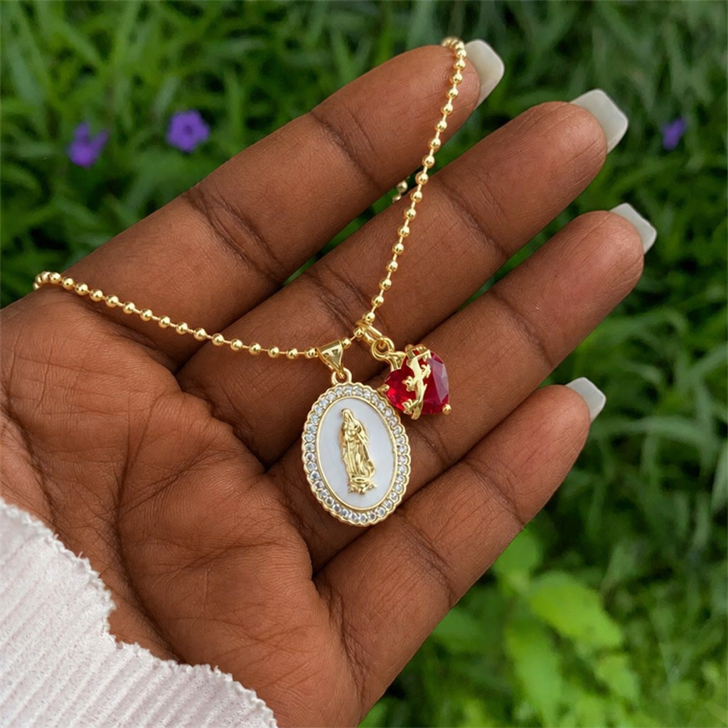 Our Lady & Sacred Heart Necklace in 6 Styles: Elegant Faith-Infused Jewelry