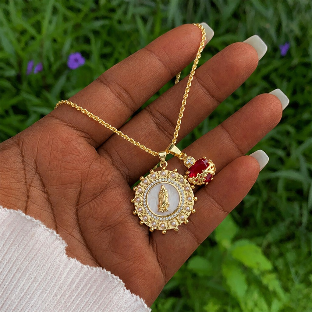 Our Lady & Sacred Heart Necklace in 6 Styles: Elegant Faith-Infused Jewelry