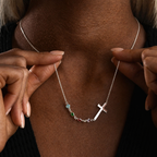 Biblical Birthstone Cross Necklace Religion Jewelry Gift